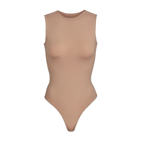 SKIMS Tops - SKIMS Tan Sleeveless Fitted Bodysuit